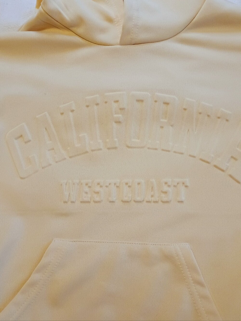 Girls Cream or Ivory Color Pullover Hoodie "California West Coast" Shein 13Y